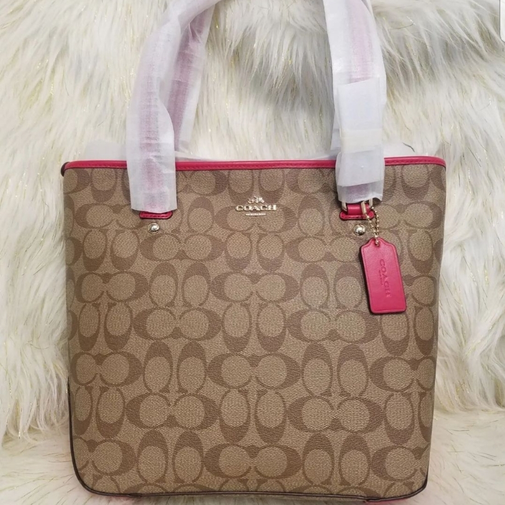 Coach Brown and Pink Signature Tote
